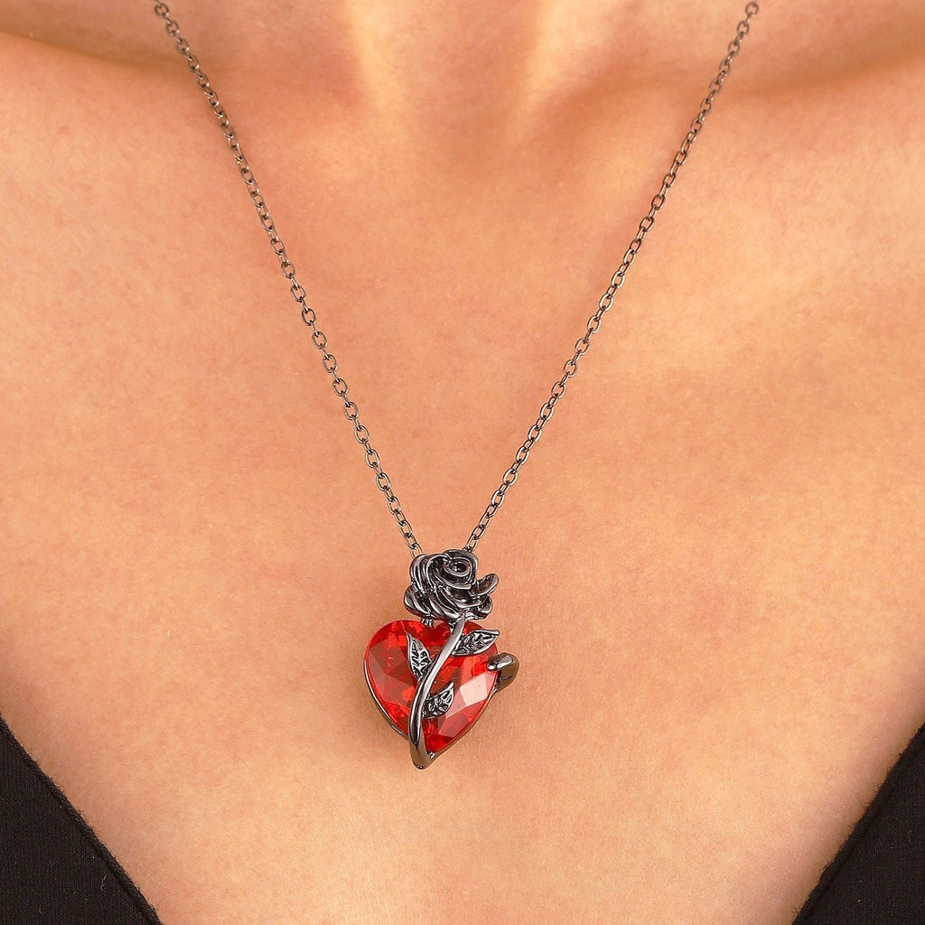 Thorned Rose Heart Necklace