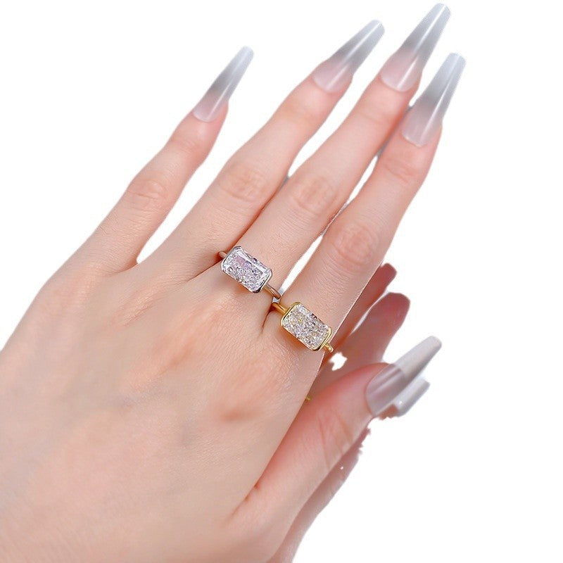 Minimal Emerald Cut Ring