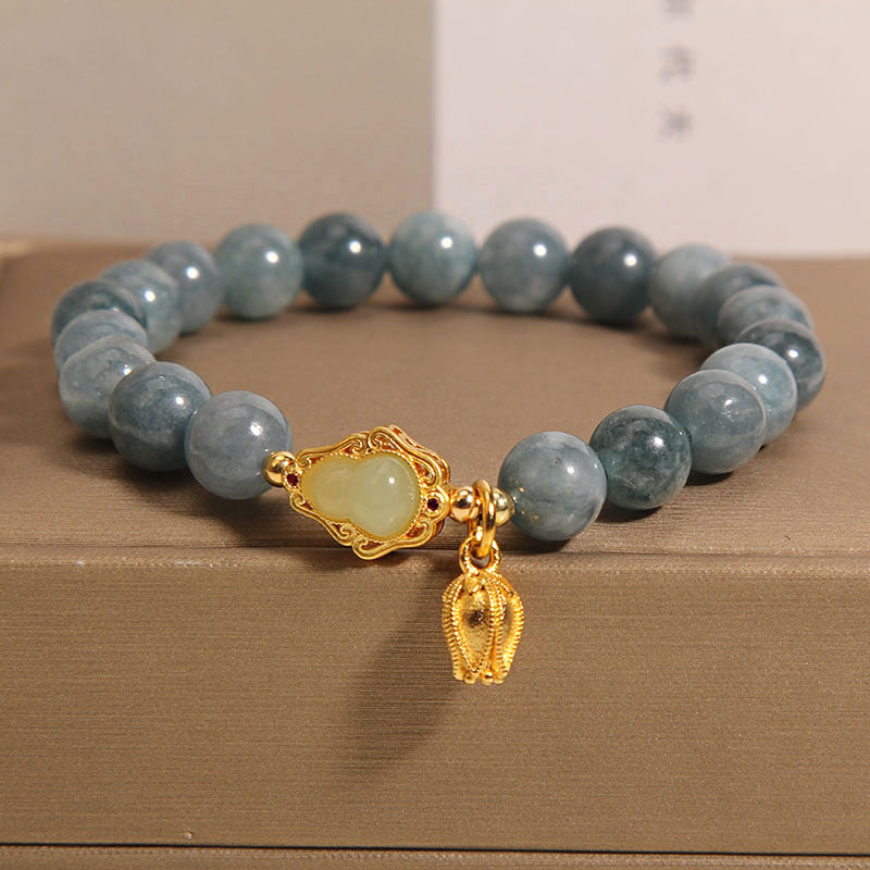 Lily of the valley gourd Natural Emerald Jade Stone bracelet