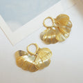 Elegant Multi-Layer Leaf Drop Hoop Earrings