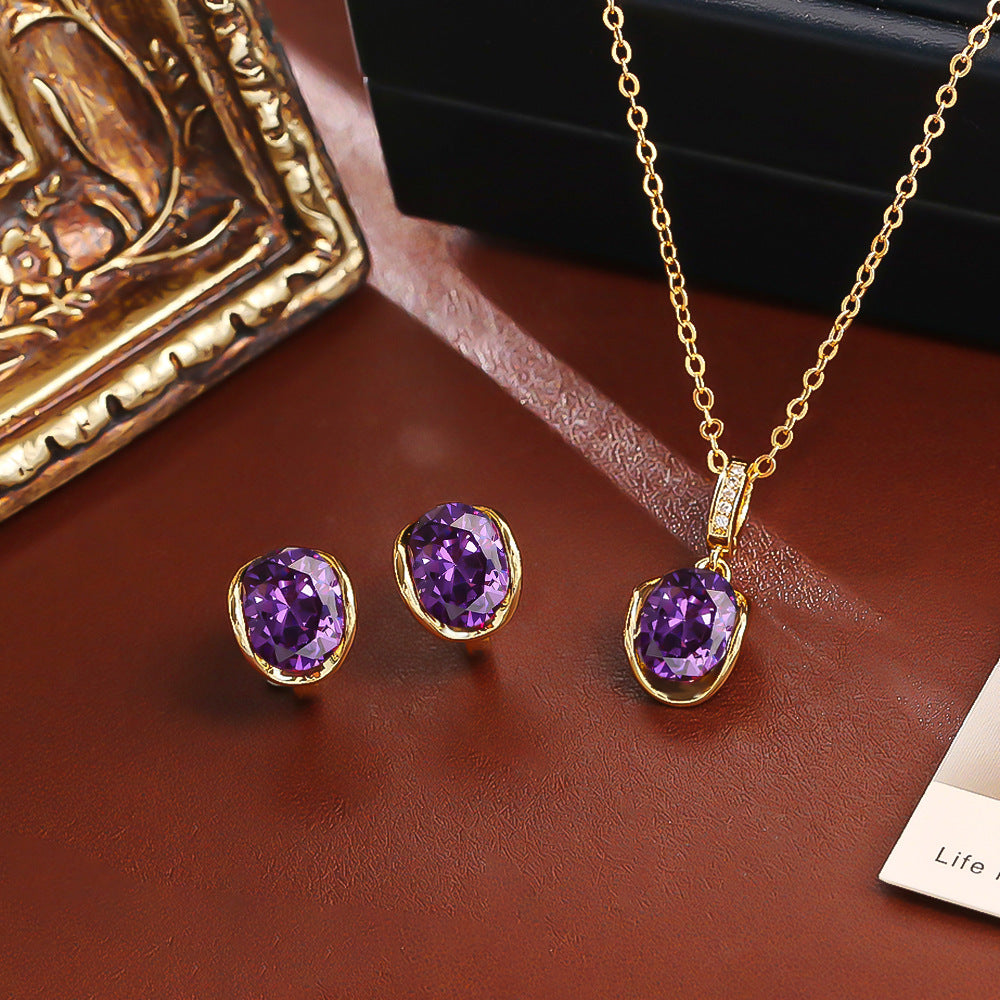 Purple Star Amethyst Jewelry Set