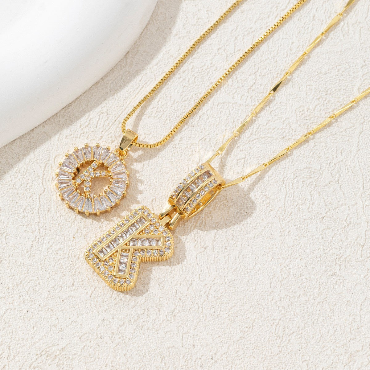 Iced-Out Initial Pendant Necklace