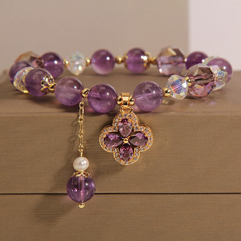 Four-leaf clover ? Amethyst Bracelet