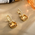Elegant Cushion-Cut Crystal Drop Earrings