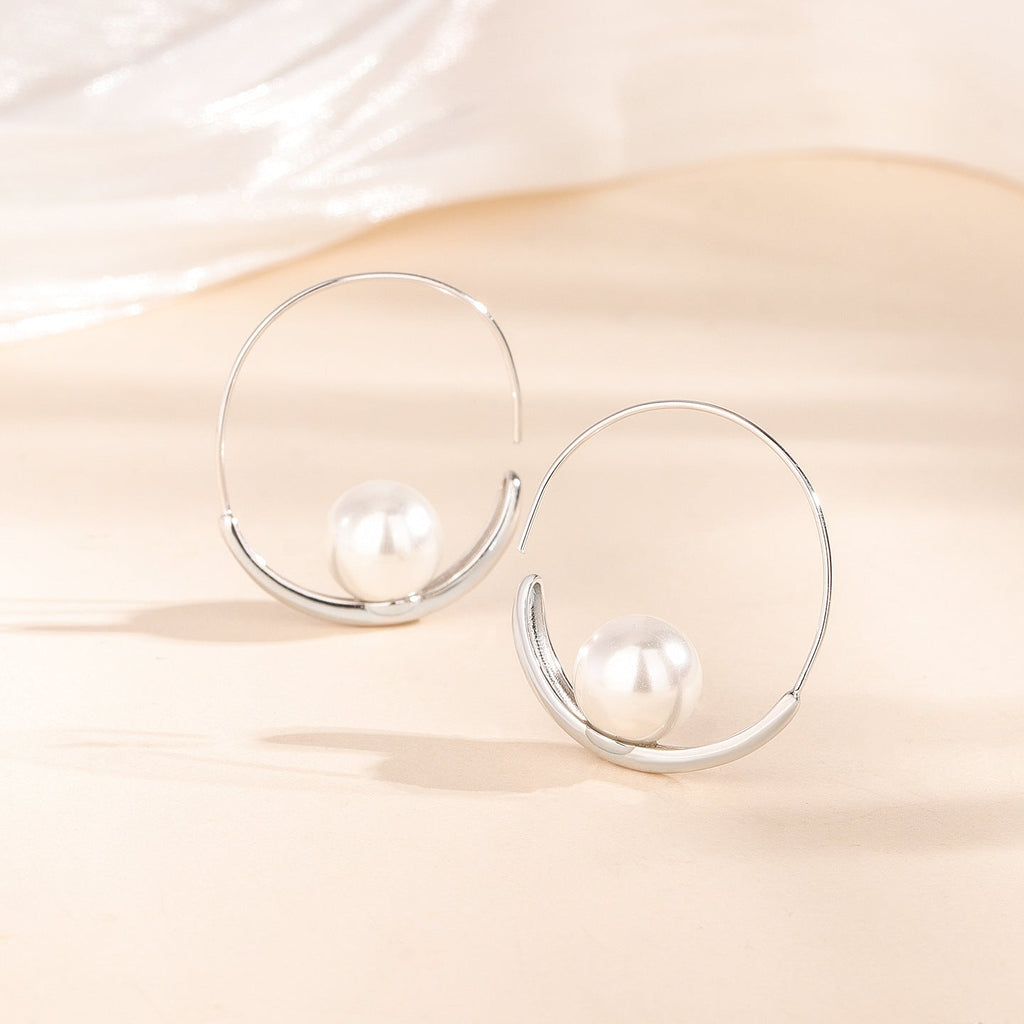 Minimalist Pearl Hoop Earrings