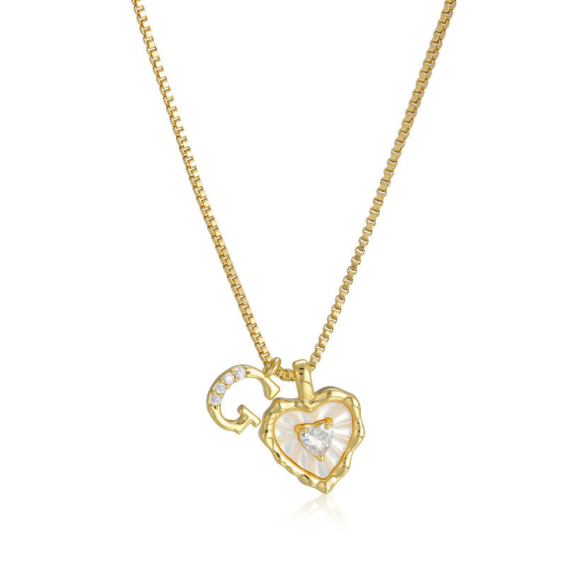 Personalized Pearl Heart Initial Necklace