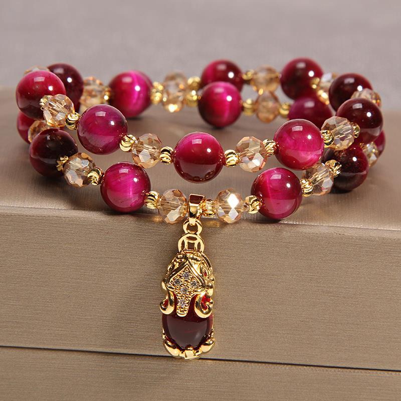 Brave troops ? Natural agate stone double layer bracelet
