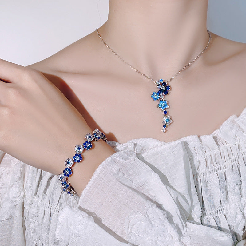 Deep Sea Flower Crystal Bracelet & Necklace