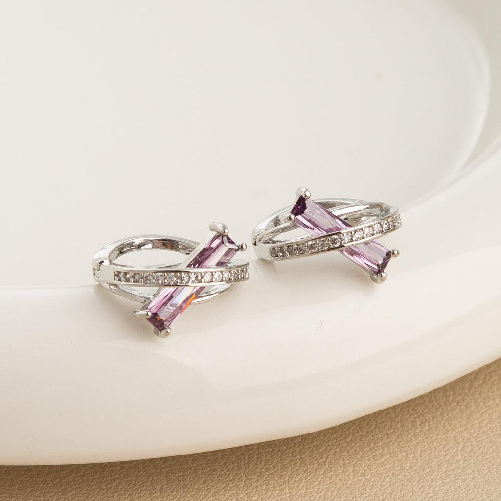 Minimalist Amethyst Earrings