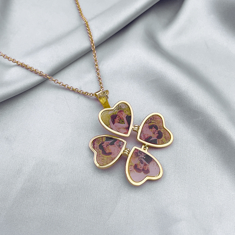 Multi-Layer Heart Photo Locket Necklace