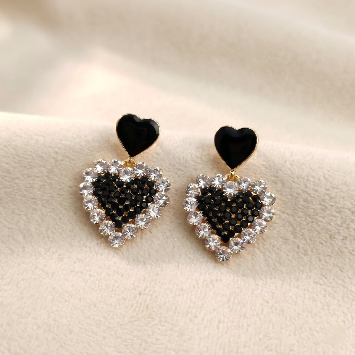 Elegant Double Heart Stud Earrings
