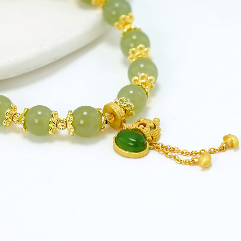 Blessing ? Tranquility ? Emerald Jade stone Bracelet