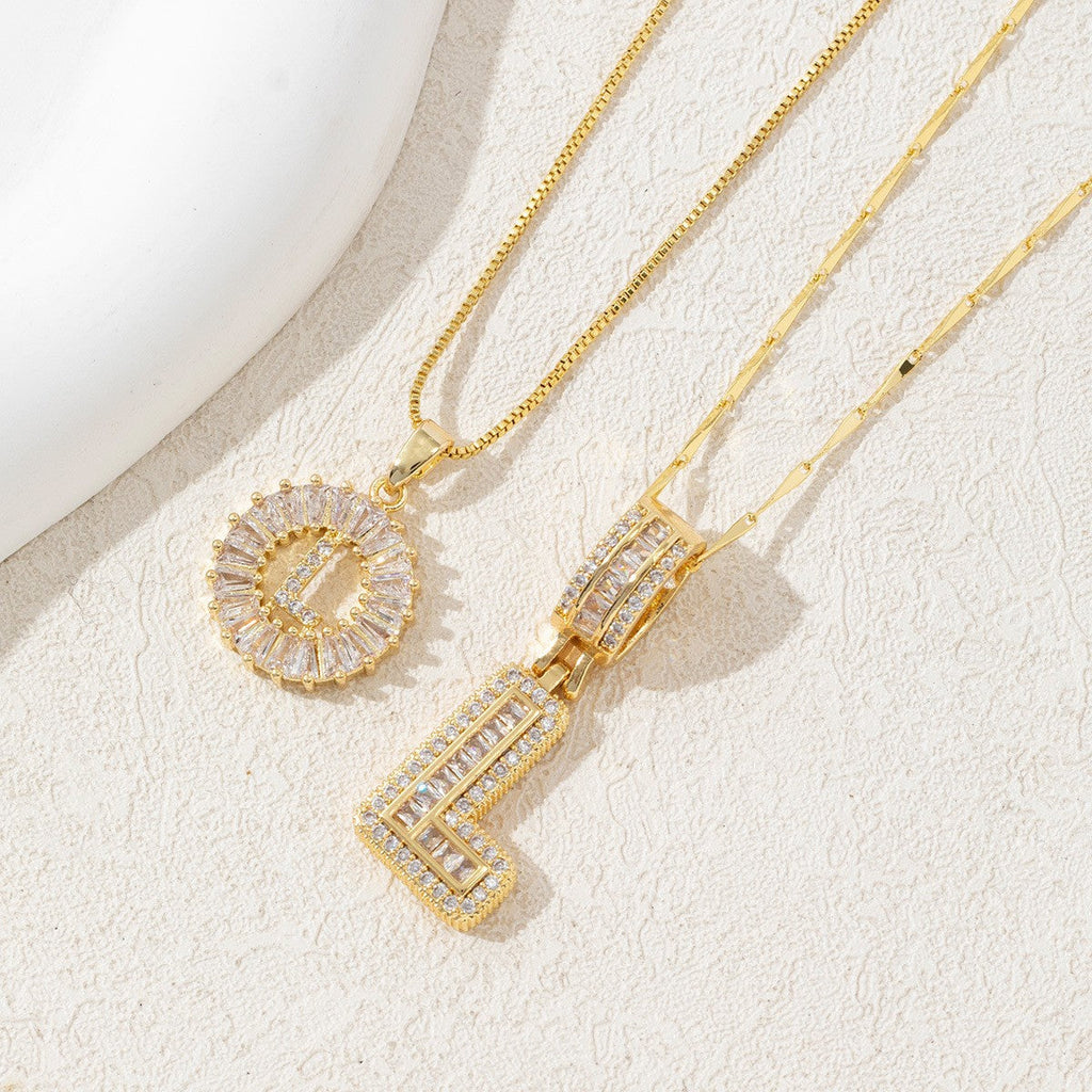 Iced-Out Initial Pendant Necklace