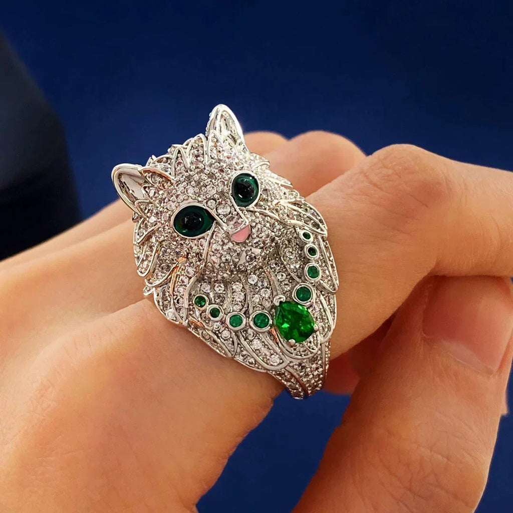 New Civet Emerald Ring Necklace
