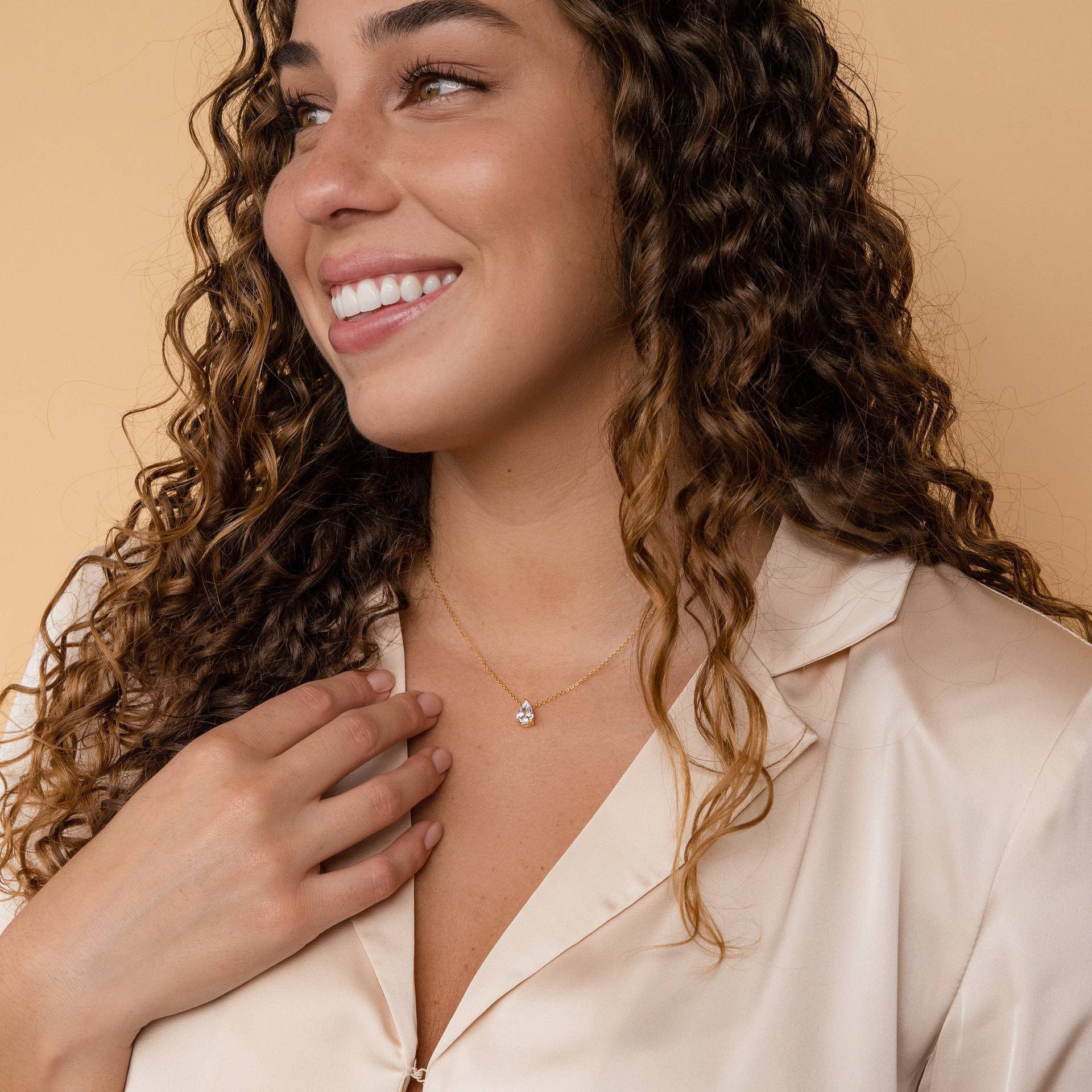 Teardrop Moissanite Solitaire Necklace