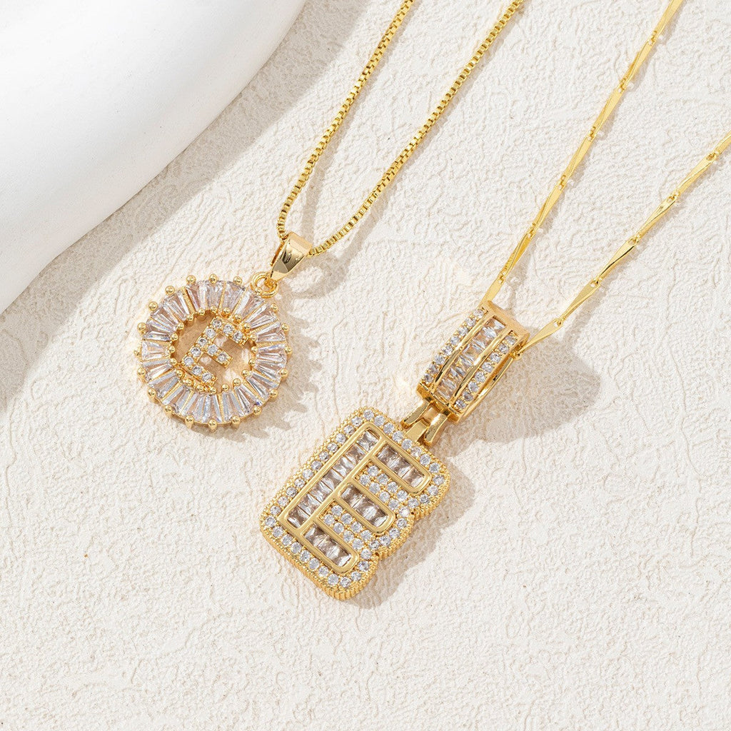 Iced-Out Initial Pendant Necklace
