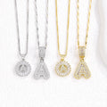 Iced-Out Initial Pendant Necklace