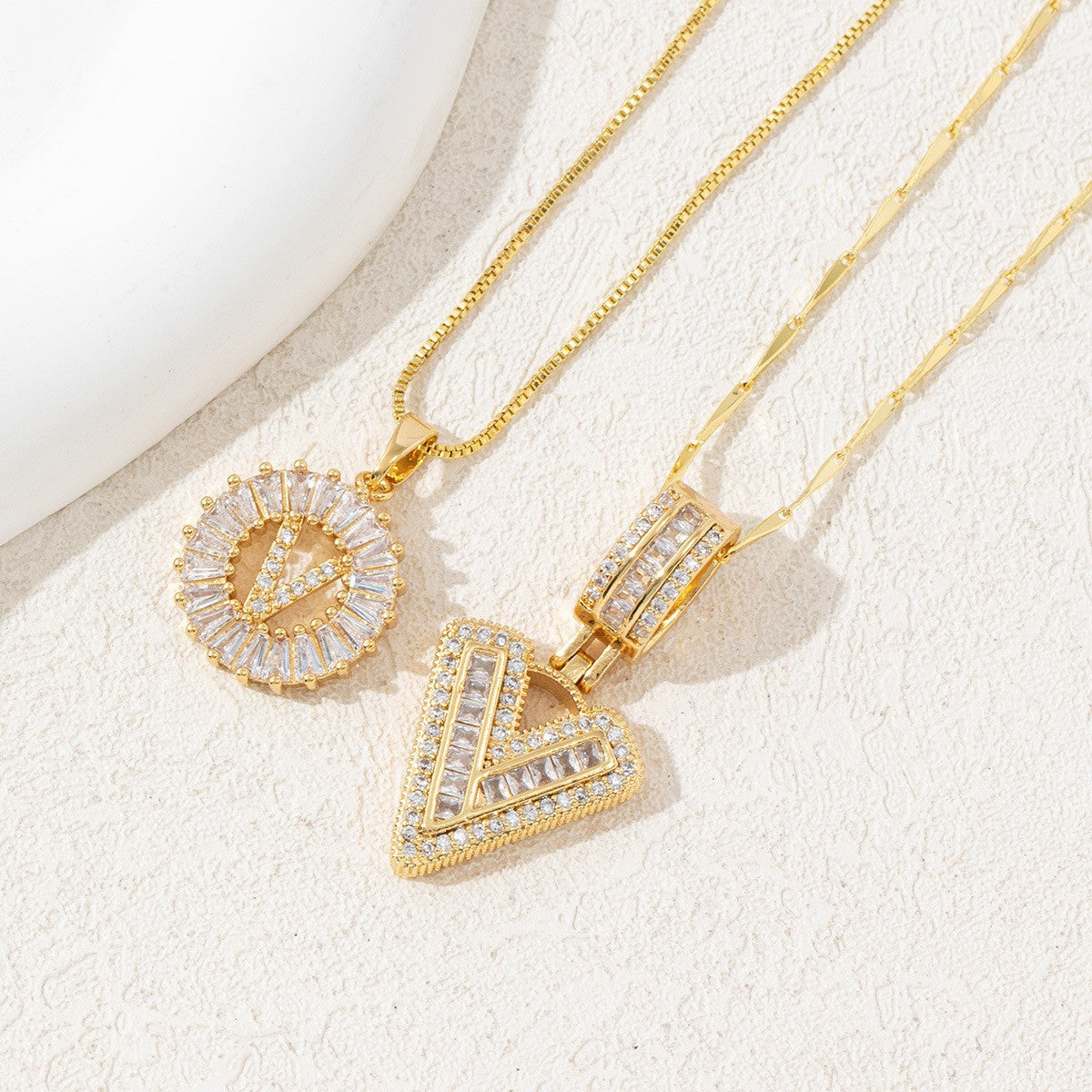 Iced-Out Initial Pendant Necklace