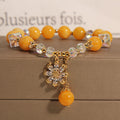 Chrysanthemum ? Natural Yellow Agate Bracelet