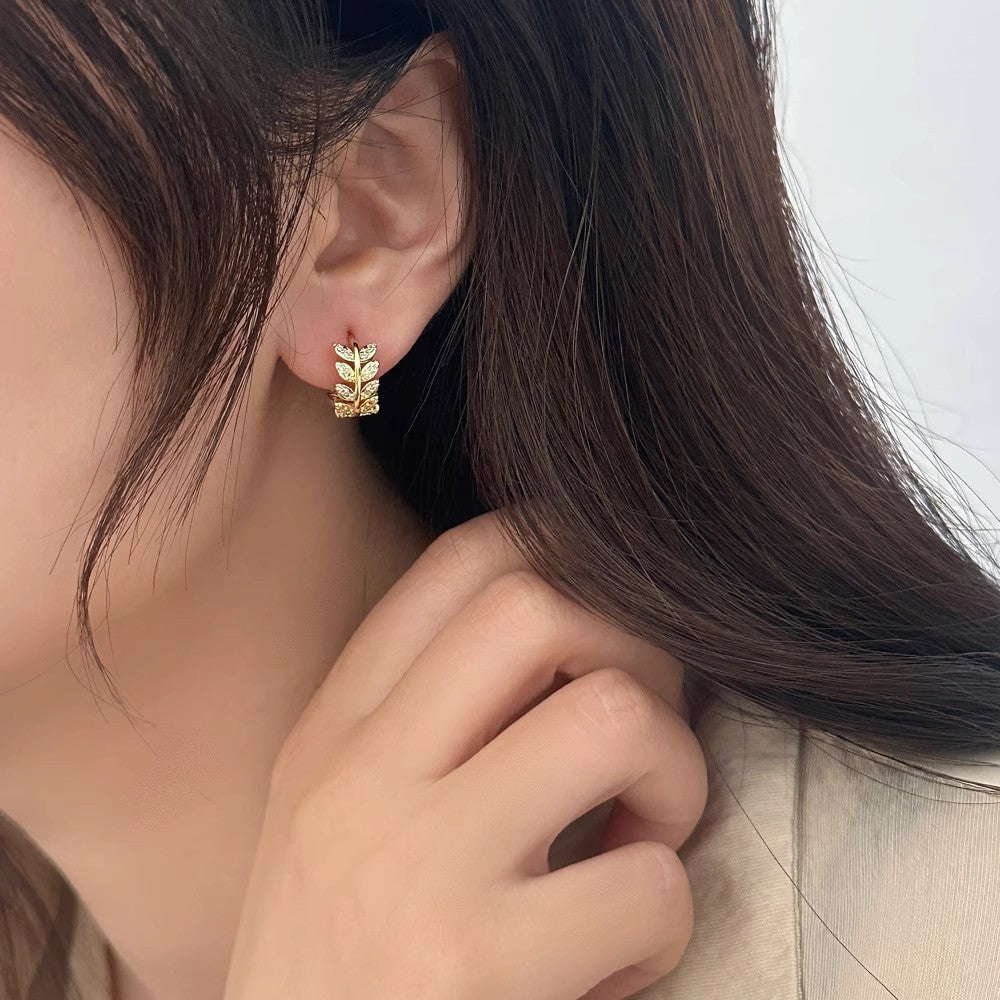 Elegant Wheat Leaf Earrings