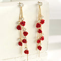 Floral Tassel Stud Earrings