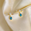 Starlit Teardrop Pendant Earrings
