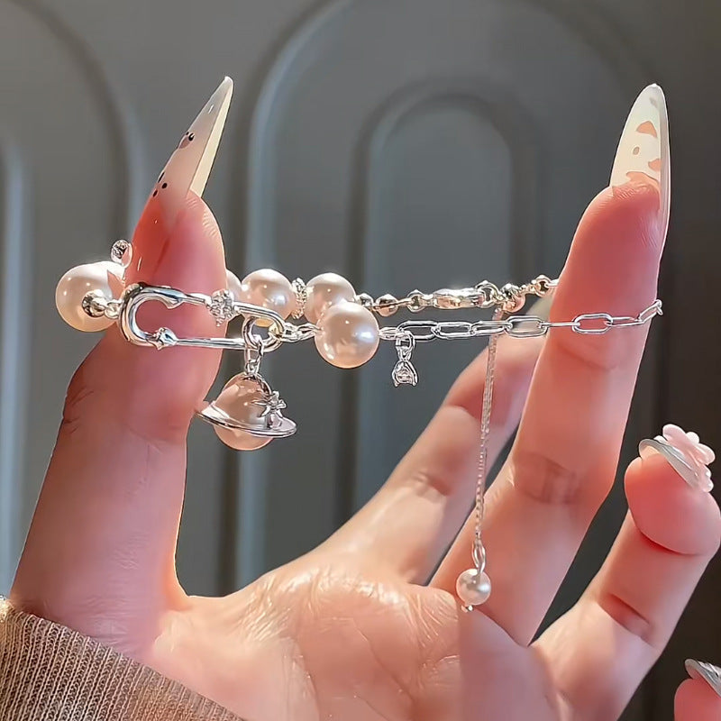 Saturn Orbits �?Pearl Bracelet