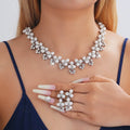 Teardrop Pearl Necklace Earring Set