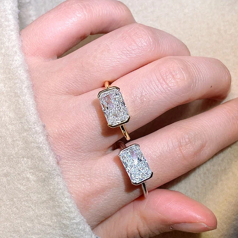 Minimal Emerald Cut Ring