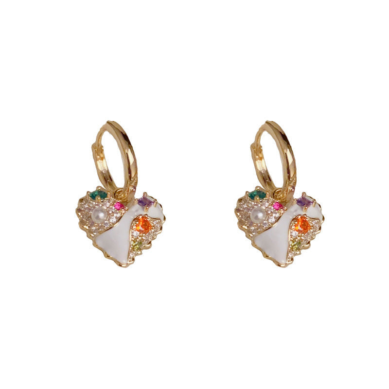 Colorful Crystal Heart Earrings