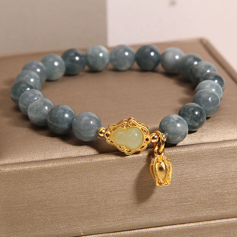 Lily of the valley gourd Natural Emerald Jade Stone bracelet