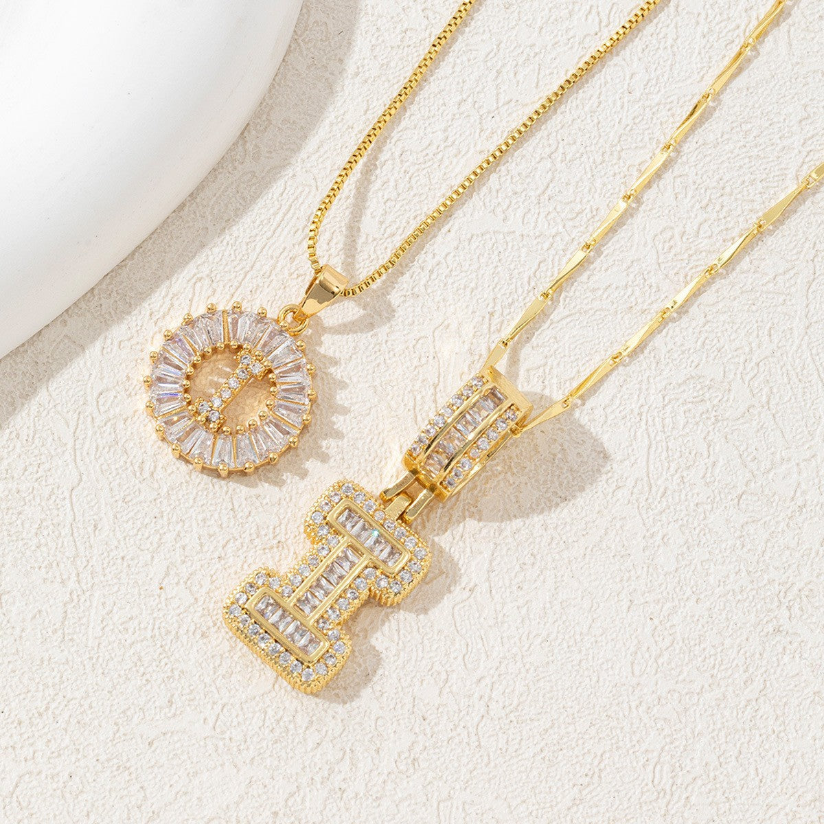 Iced-Out Initial Pendant Necklace