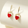 Linked Heart Crystal Drop Earrings