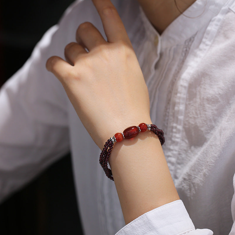 Trio ? Garnet & Agate Bracelet