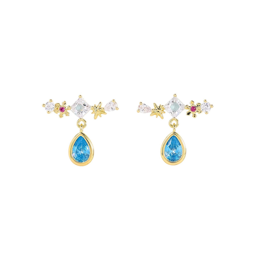 Starlit Teardrop Pendant Earrings