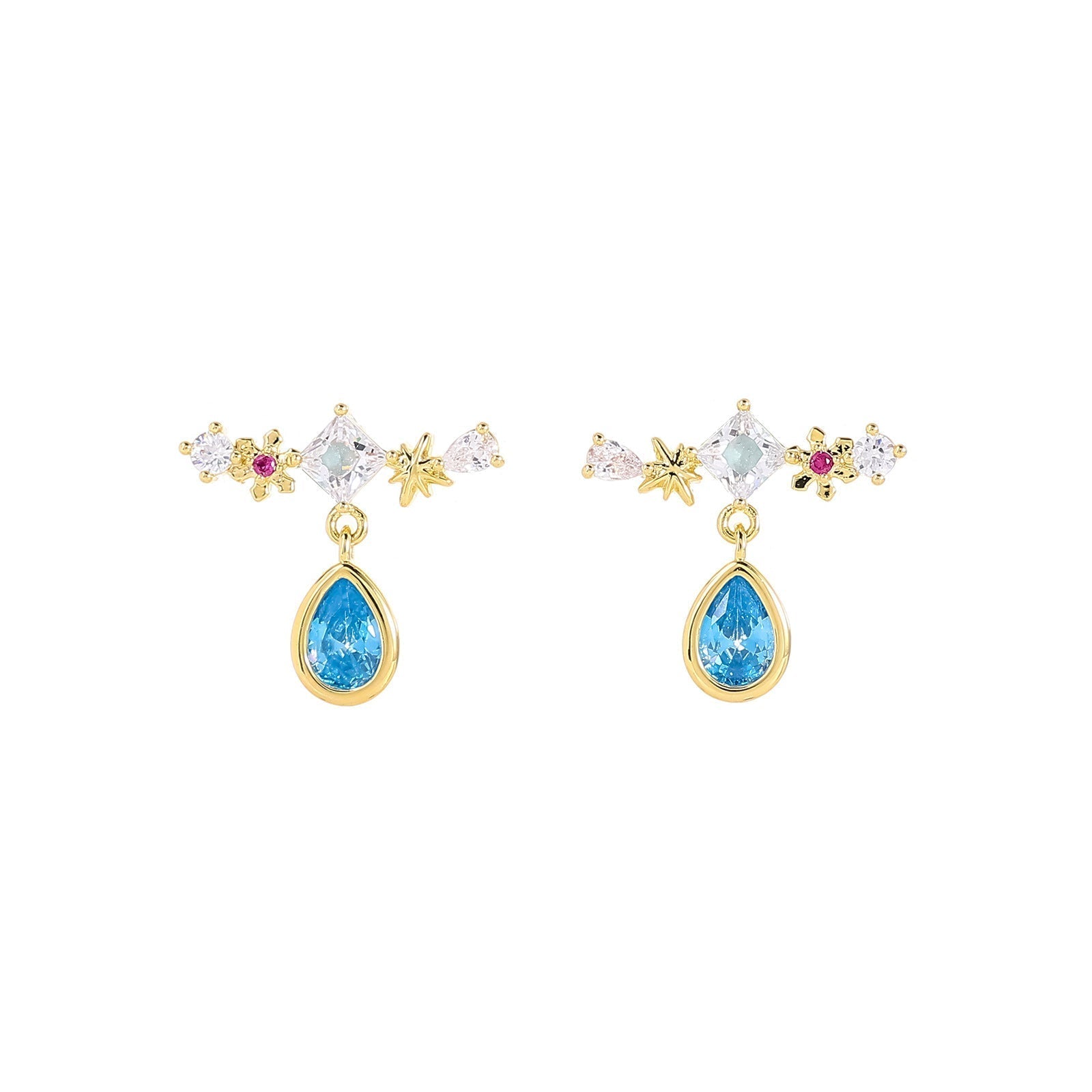 Starlit Teardrop Pendant Earrings
