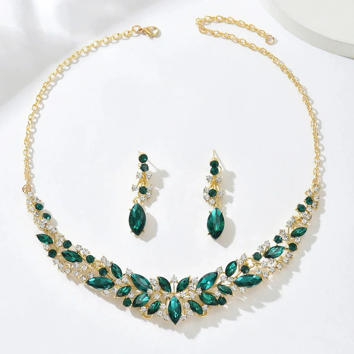 Vintage Crystal Necklace Earring Set