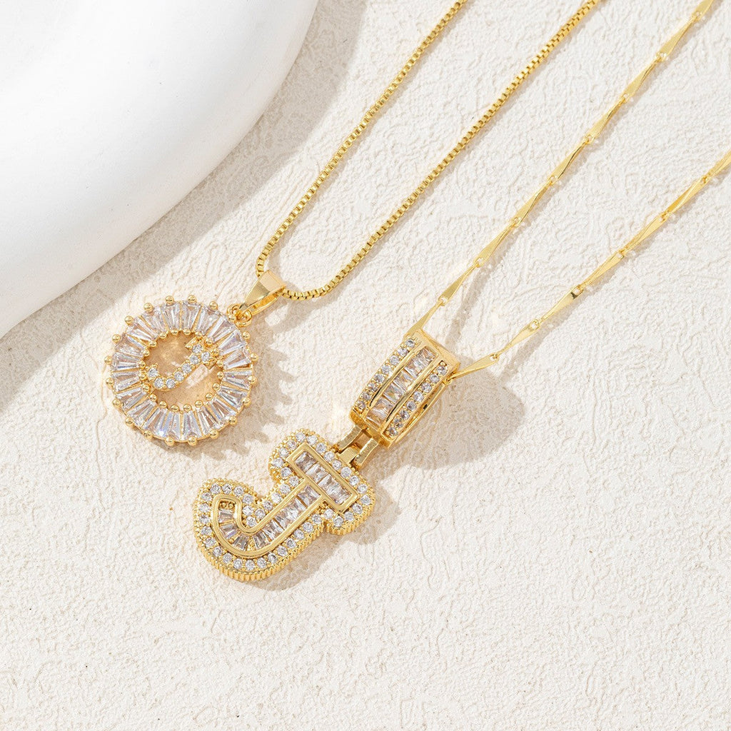 Iced-Out Initial Pendant Necklace