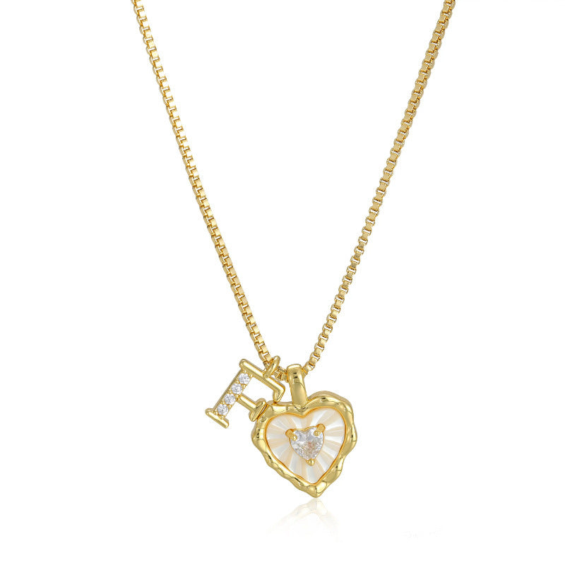 Personalized Pearl Heart Initial Necklace