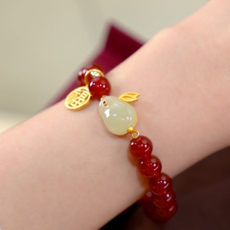 Lucky Rabbit ? Natural Red Agate Bracelet