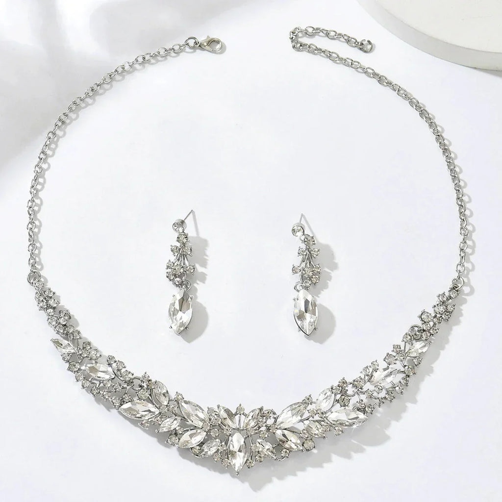 Vintage Crystal Necklace Earring Set