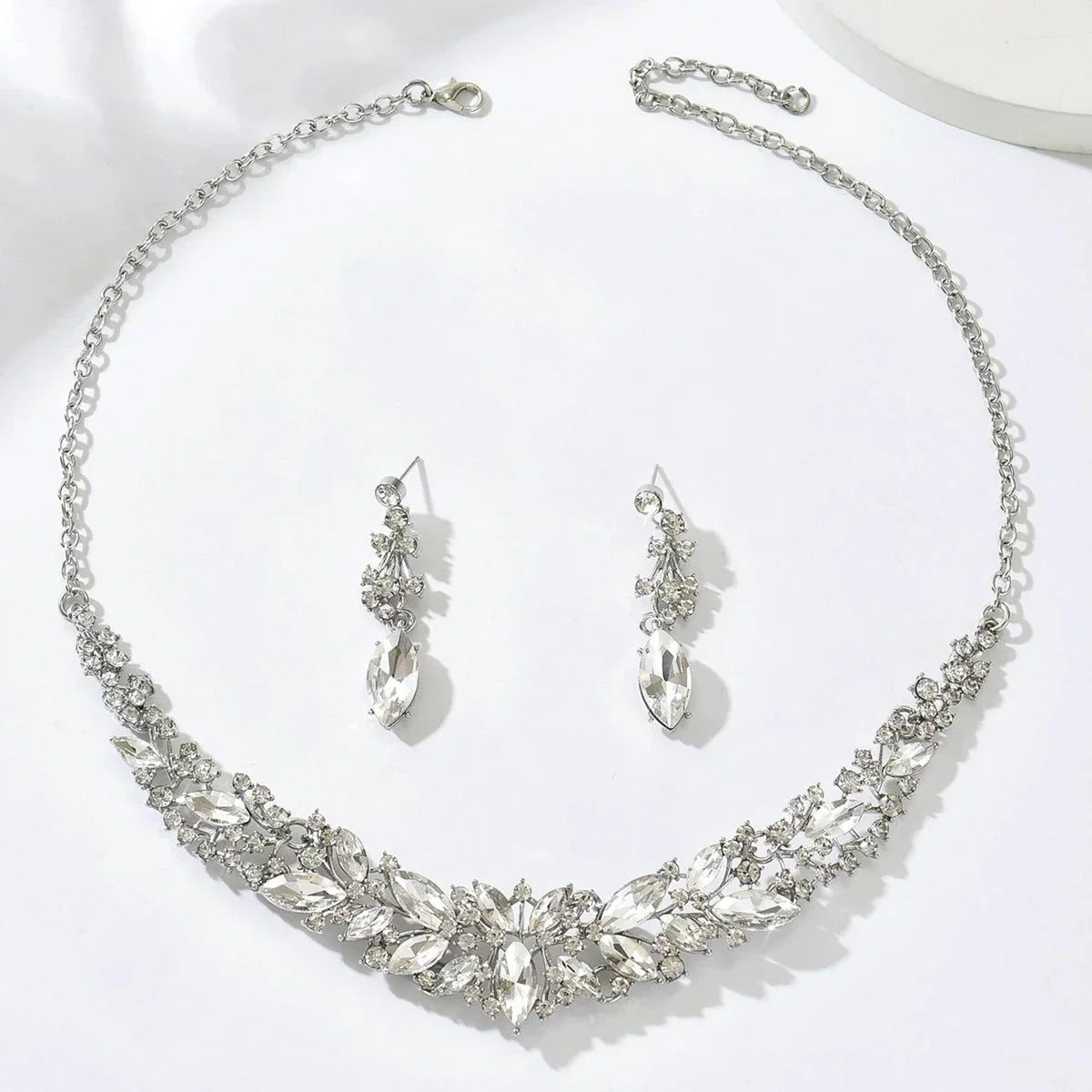 Vintage Crystal Necklace Earring Set