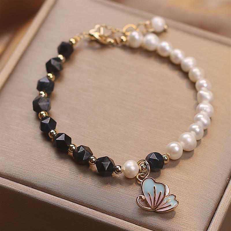 Summer Butterflies ? Freshwater Pearl & Agate Bracelet