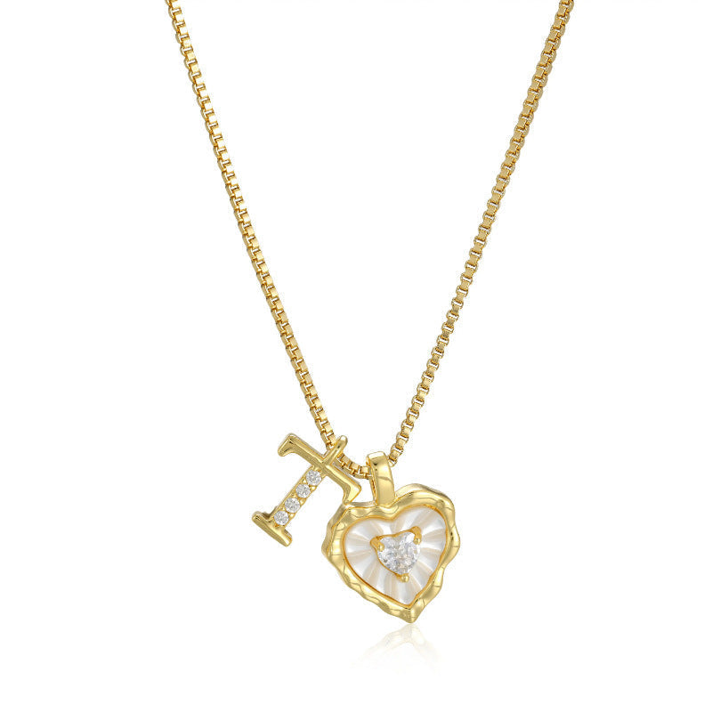 Personalized Pearl Heart Initial Necklace