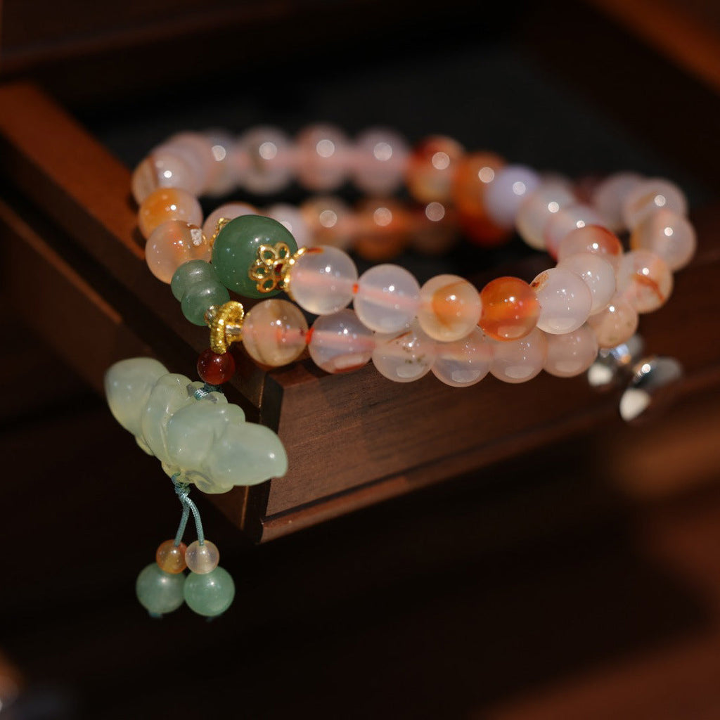 Pods ? Double Circle Agate Bead Bracelet