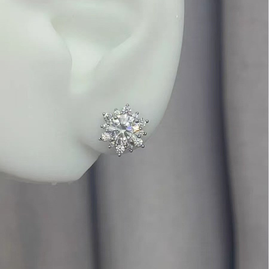 Halo Sunflower Stud Earrings