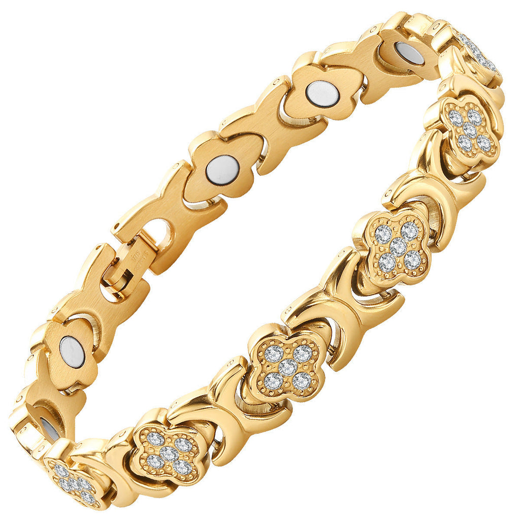 Clover Crystal Magnetic Bracelet