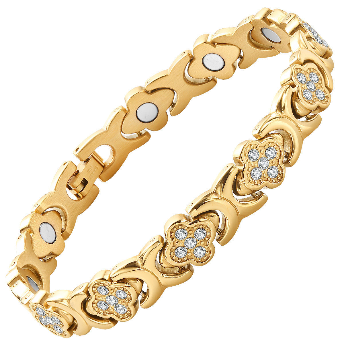 Clover Crystal Magnetic Bracelet