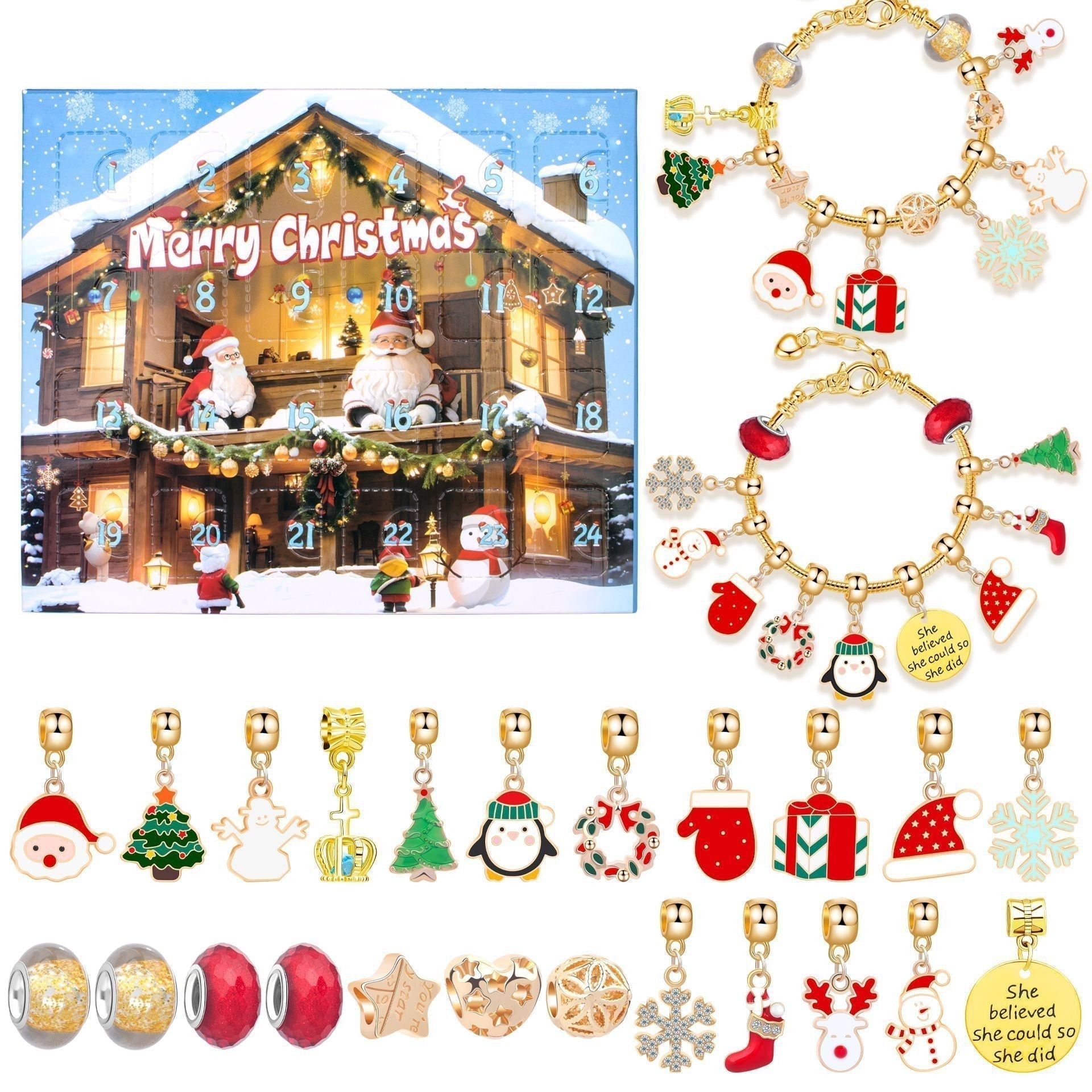 Christmas Advent Calendar Bracelet DIY Blind Box