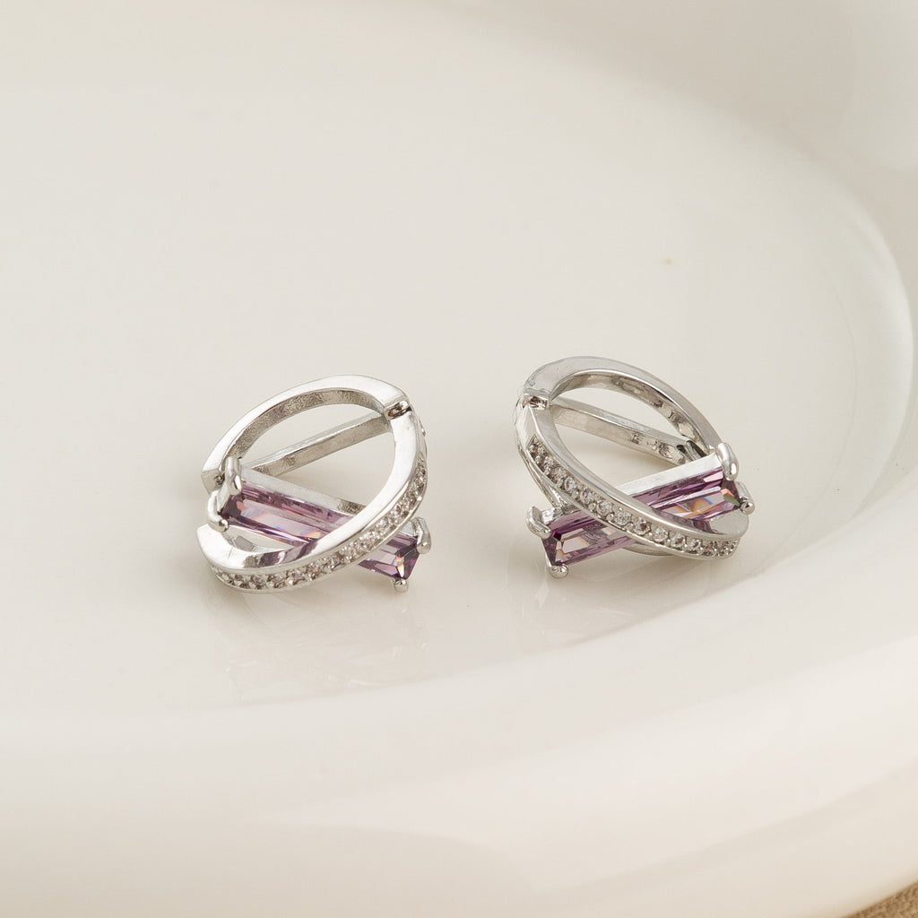 Minimalist Amethyst Earrings